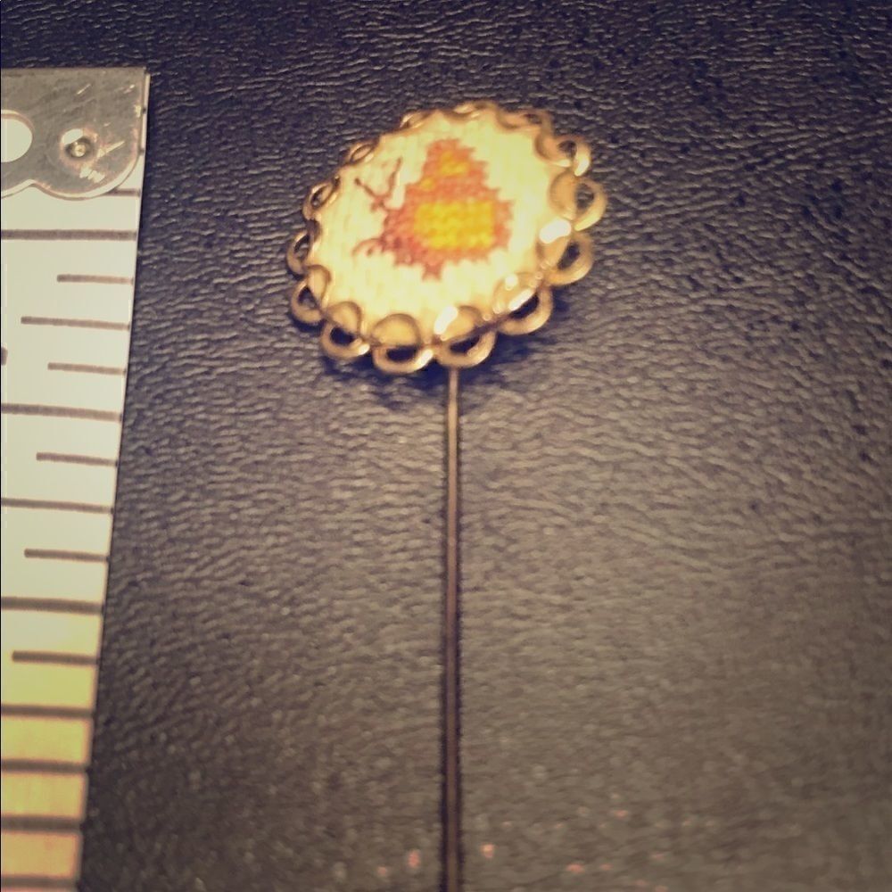 Vintage Cross stitch Butterfly Stick Pin Brooch - Picture 7 of 8